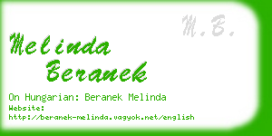 melinda beranek business card